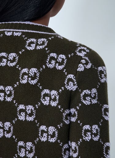 Gucci GG Jacquard Wool Bouclé Cardigan Black guc0261108