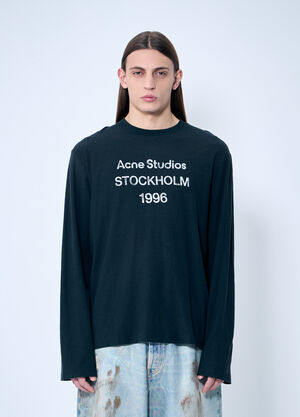 Acne Studios 로고 프린트 티셔츠 블랙 acn0159019