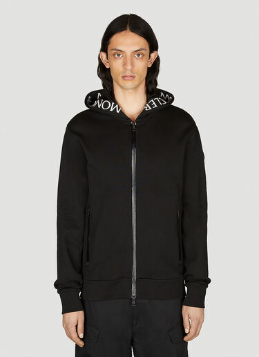 Moncler Zip Up Hooded Sweatshirt Black mon0153034