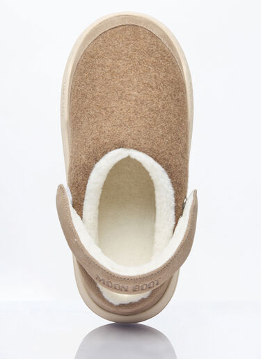 Moon Boot Park Felt Clogs Beige mnb0260007