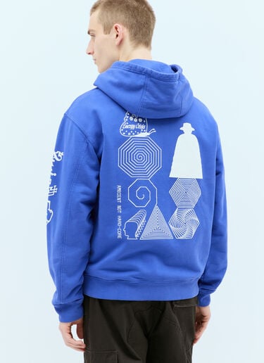 Brain Dead Electronique Hooded Sweatshirt Blue bra0154005