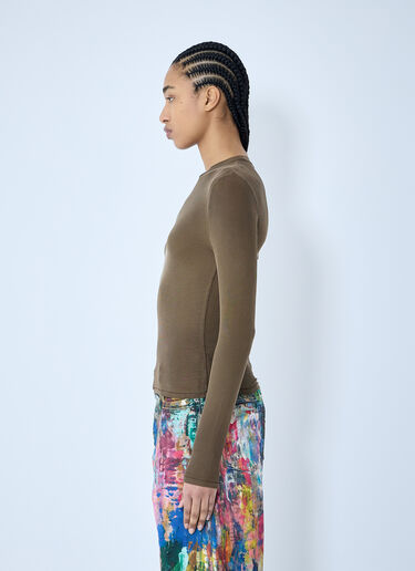 Acne Studios 紧身罗纹 T 恤 棕色 acn0259027