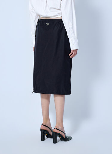 LN-CC® - Prada: Elastic Waist Re-Nylon Midi Skirt - Black Prada Elastic Waist Re-Nylon Midi Skirt Black pra0265025