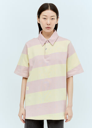Burberry Striped EKD Polo Shirt Pink bur0255029