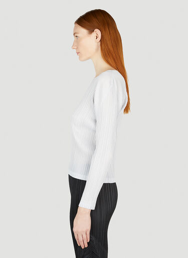 Pleats Please Issey Miyake Classic Pleated Long Sleeve Top Grey plp0252001