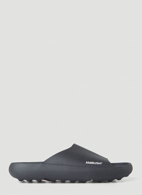 Versace Logo Print Slides Black ver0153026