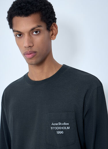 Acne Studios Long Sleeve Cotton Jersey T-Shirt Black acn0363017
