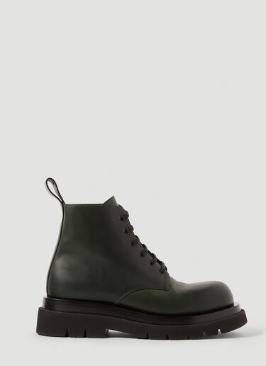 Bottega Veneta Lug Lace-Up Ankle Boots Dark Green bov0151051