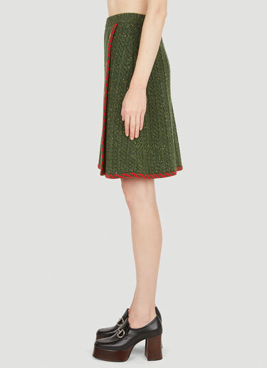 Cable Knit Skirt Gucci Cable Knit Skirt Green guc0251038