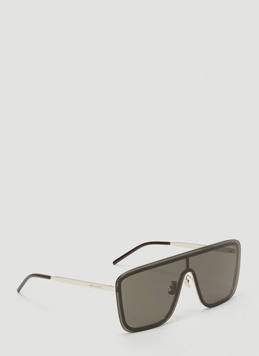 Saint Laurent Mask Flat Sunglasses Silver sla0243105
