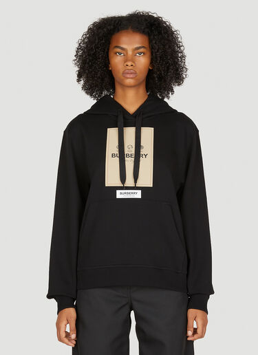 Burberry 로고 패치 후드 스웻셔츠 블랙 bur0249028