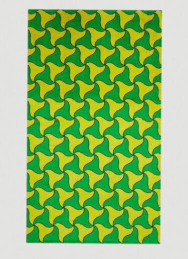 Bottega Veneta Wavy Triangle Beach Towel Green bov0148028