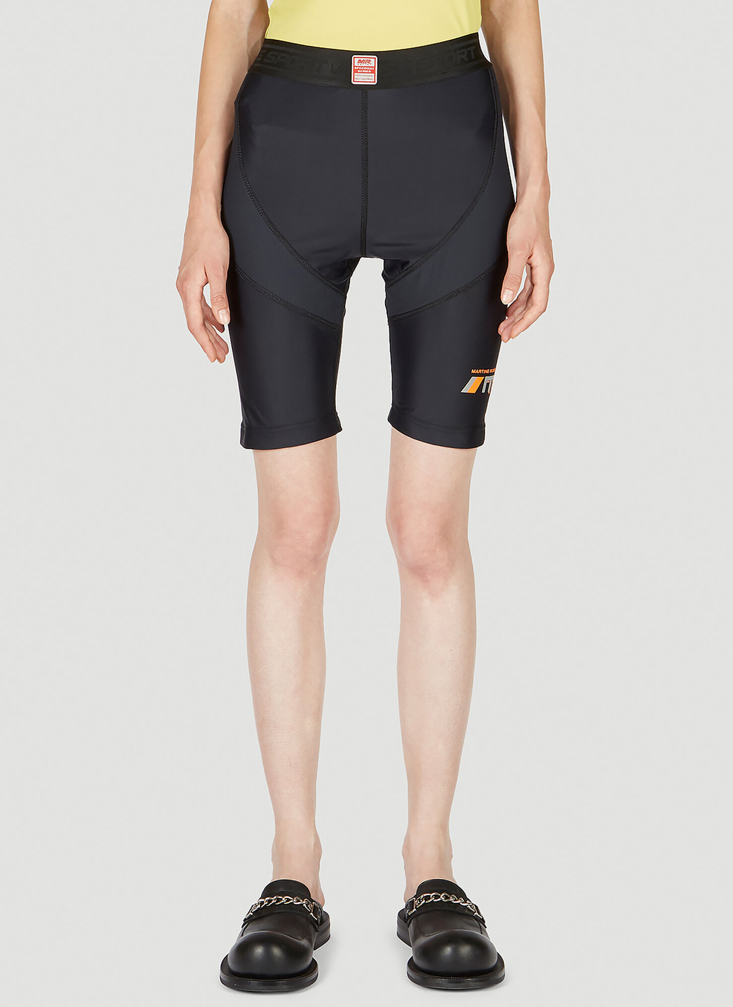 Martine Rose Logo Printed Cycling Shorts In Black