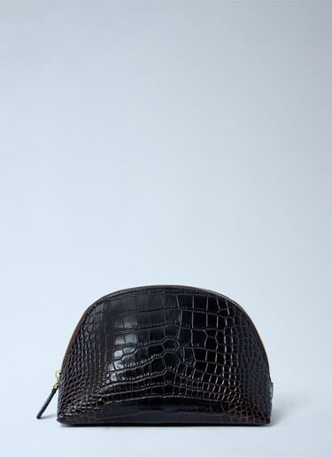 TOTEME Croc-Embossed Day Pouch Dark Brown tot0263084