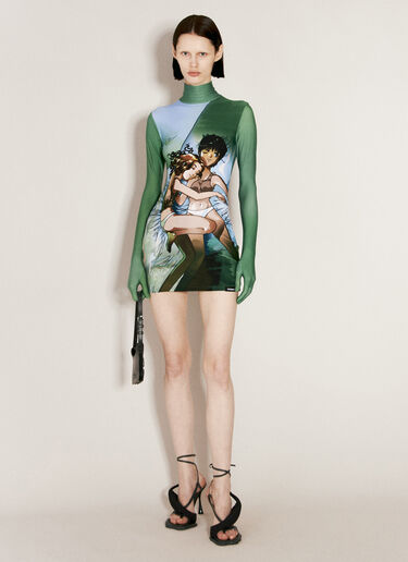 VETEMENTS Anime Mini Dress Green vet0255009