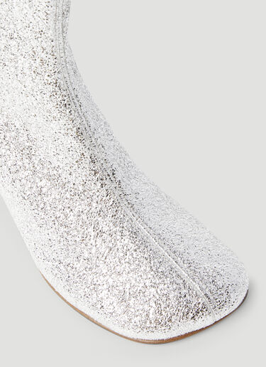 Dries Van Noten Glitter Block Heel Boots Silver dvn0255004