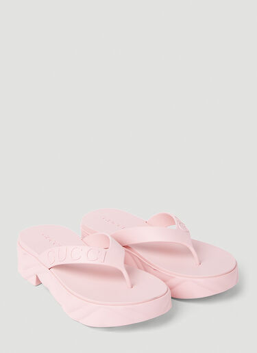 Gucci 厚底夹趾凉鞋 粉色 guc0253112