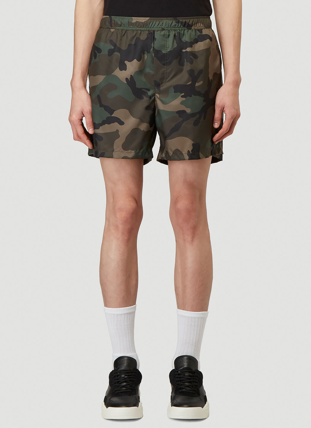 Valentino VLTN Swim Shorts in Khaki LN CC