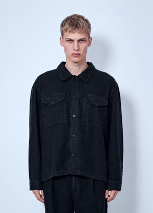 Massimo Osti Studio Cotton Twill Overshirt Black mao0166005