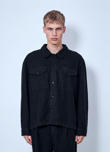 Massimo Osti Studio Cotton Twill Overshirt Black mao0166005