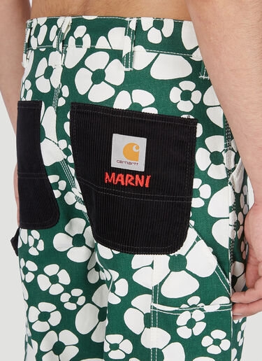 Marni x Carhartt フローラルプリントパンツ グリーン mca0150014