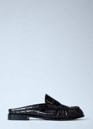Saint Laurent Le Loafer Mules Dark Brown sla0264025