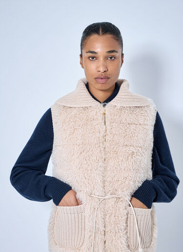 LN-CC® - Moncler: Sherpa-Lined Knitted Vest - Beige Moncler Sherpa-Lined Knitted Vest Beige mon0265108