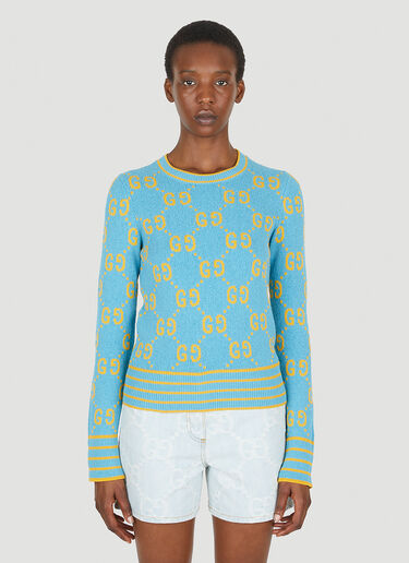 Gucci GG Jacquard Sweater Blue guc0250033