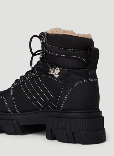 GANNI Cleated Hiking Boots Black gan0250023