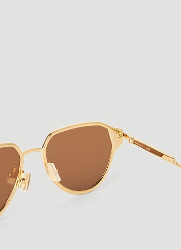 Bottega Veneta Navigator Frame Sunglasses Gold bos0353001