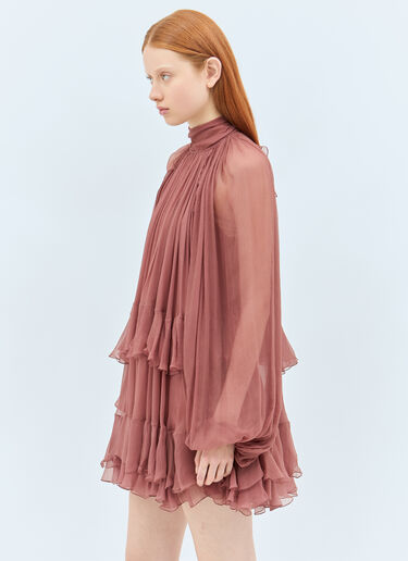 Chloé Mini Cape Dress Brown chl0258006