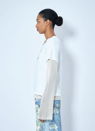 Acne Studios Layered Mesh Sleeve T-shirt White acn0265073