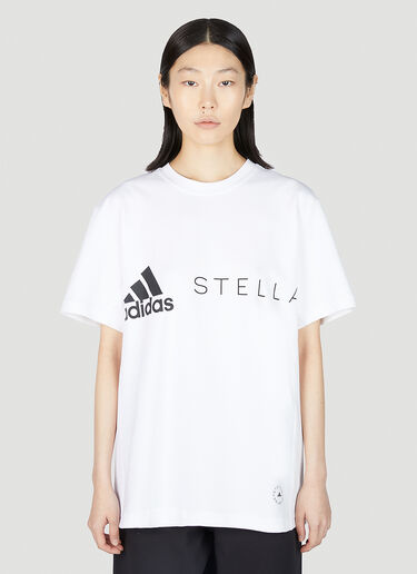 adidas by Stella McCartney 로고 프린트 티셔츠 화이트 asm0251003