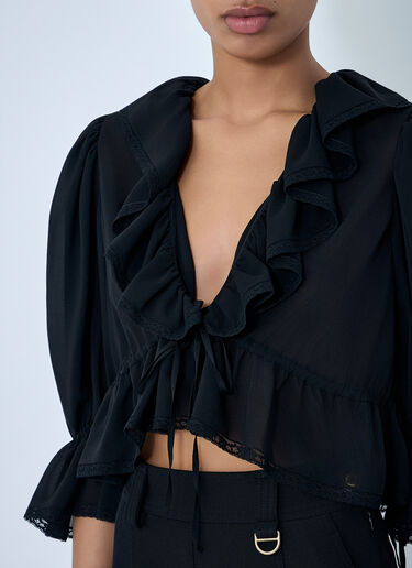 Chloé Ruffled-Detail Top Black chl0264003