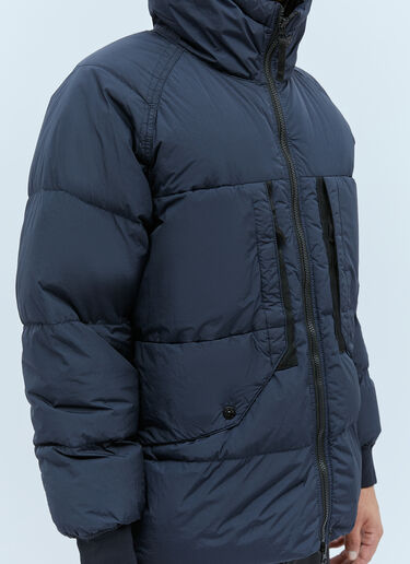 Real Down Hooded Compass Patch Coat Stone Island Real Down Hooded Compass Patch Coat Navy sto0154030