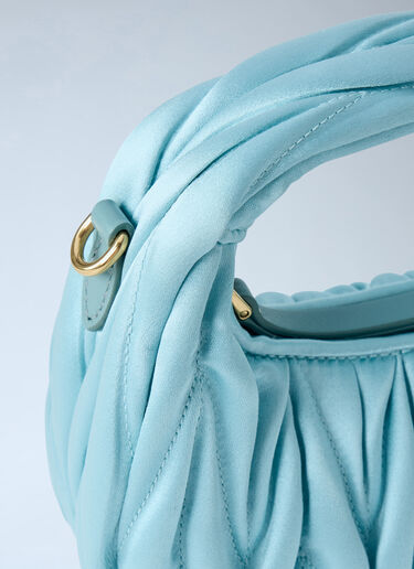 Miu Miu Wander Matelassé Satin Mini Bag Light Blue miu0264203