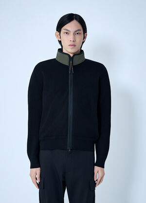 Moncler High-Neck Zip-Up Cardigan Black mon0164038