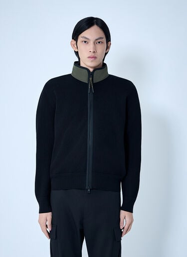 Moncler High-Neck Zip-Up Cardigan Black mon0164038