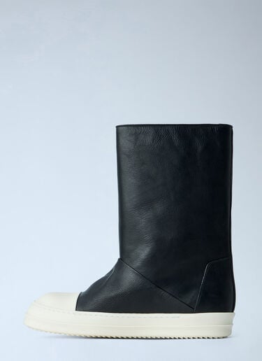 LN-CC® - Rick Owens: High Leather Boots - Black Rick Owens High Leather Boots Black ric0165012