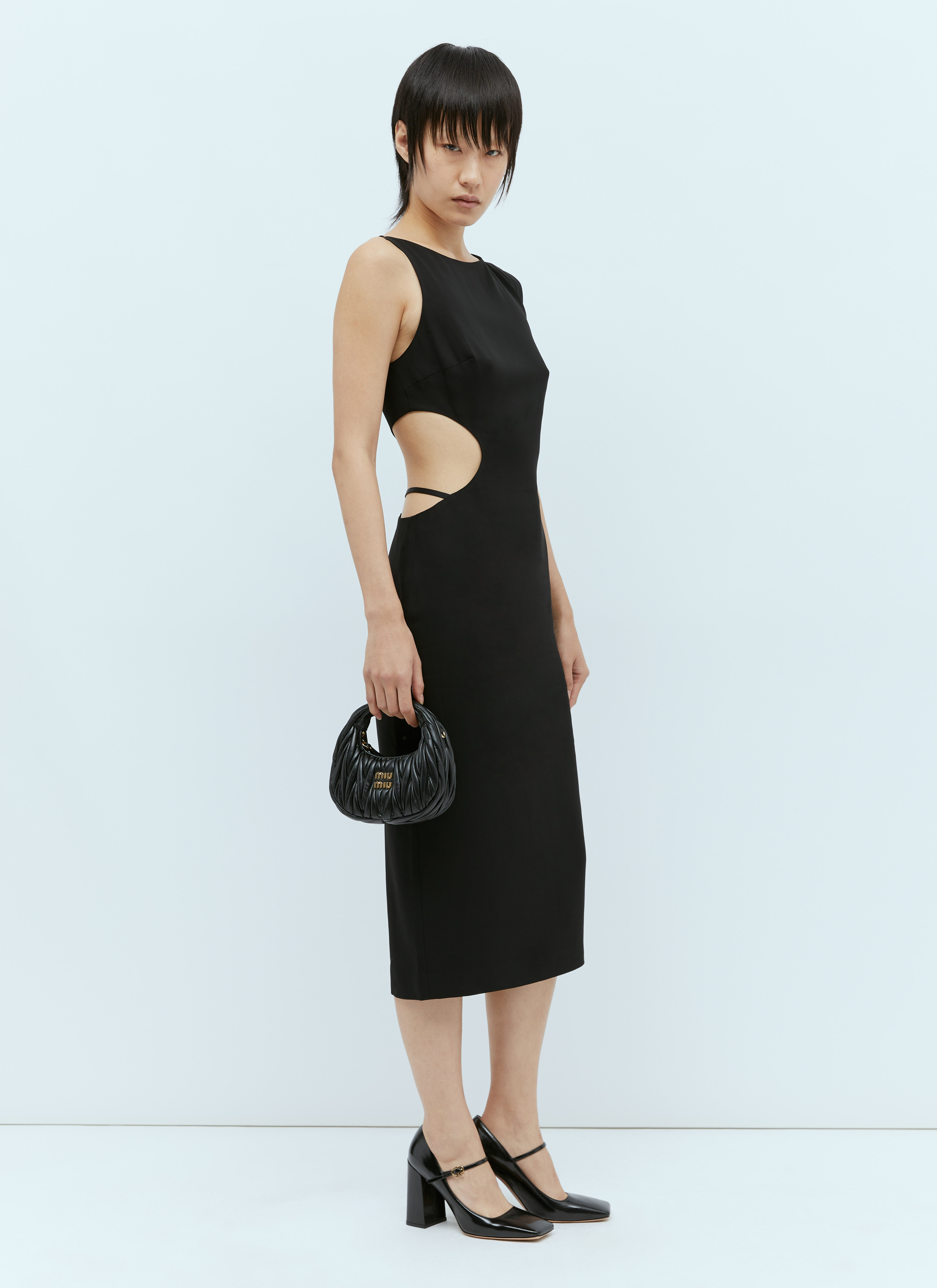Saint Laurent Arc Cut-Out Dress Black sla0255015