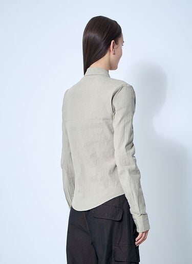 Our Legacy Slim Zip-Up Shirt Beige our0260014