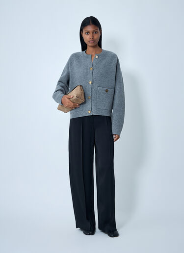 TOTEME Hammered-Buttons Cardigan Grey tot0262034