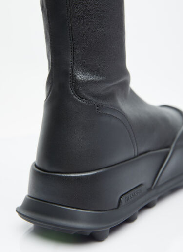 Jil Sander High Leather Boots Black jil0254007