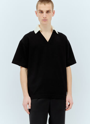 Jil Sander Knit Polo Shirt Black jil0156002