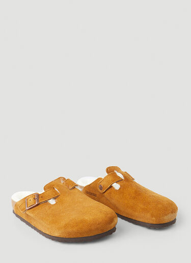 Birkenstock ボストン ムートンミュール ブラウン brk0349012