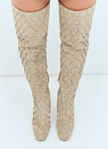 Canalazzo Intrecciato Suede Boots Bottega Veneta Canalazzo Intrecciato Suede Boots Beige bov0257023