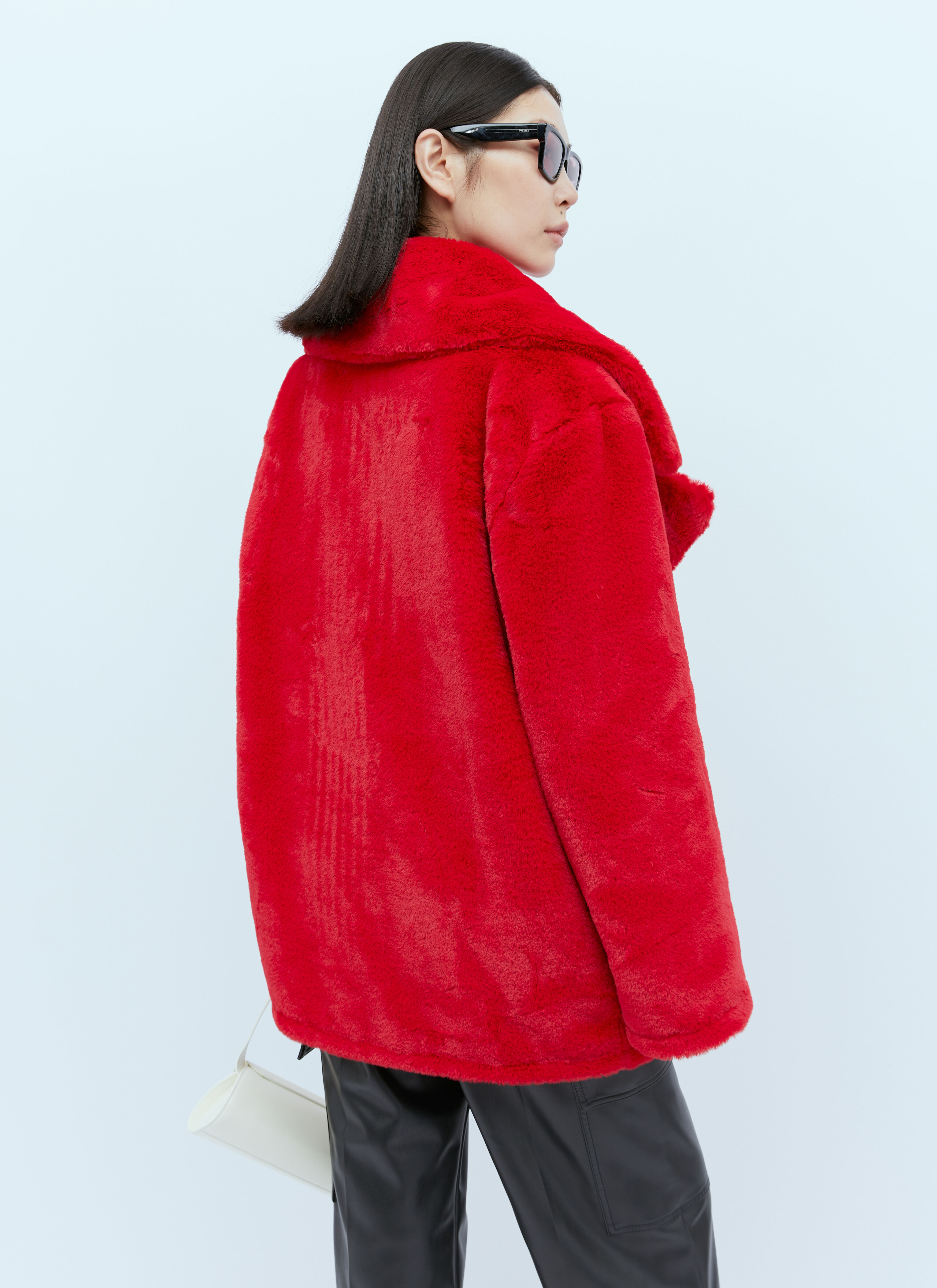 Stella McCartney Fur Free Fur Jacket Red stm0254004