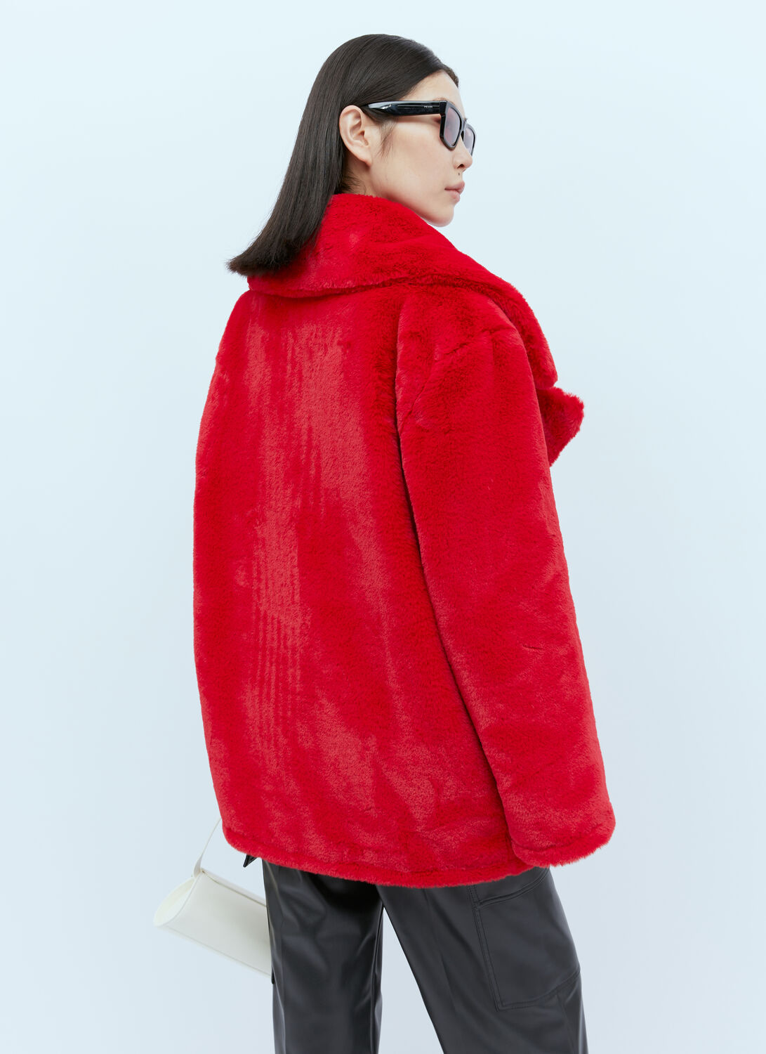 Shop Stella Mccartney Fur Free Fur Jacket In Red