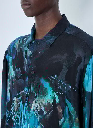 Yohji Yamamoto Sea Prink Silk Shirt Blue yoy0164011