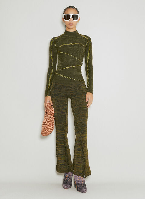 Isa Boulder Mummy High Neck Knit Top Green isa0253005
